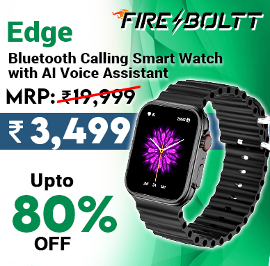 Fire-Boltt Edge 1.78″ AMOLED Bluetooth Calling Smart Watch with AI Voice Assistant