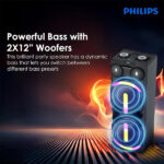 Philips Audio TAX5708 Bluetooth Party Speaker with Dynamic Bass Boost & Karaoke (400W Max Output)