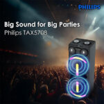 Philips Audio TAX5708 Bluetooth Party Speaker with Dynamic Bass Boost & Karaoke (400W Max Output)