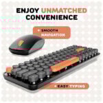 Ambrane KeyPop Combo of Wireless Keyboard with Mouse Retro Typewriter