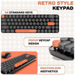 Ambrane KeyPop Combo of Wireless Keyboard with Mouse Retro Typewriter