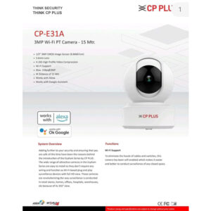 CP PLUS CP-E31A 3 MP Wi-Fi PT Camera