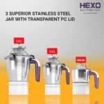 Havells Hexo 1000 watts 3 Jar Mixer Grinder