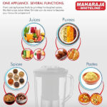 Maharaja Whiteline Plastic Odacio Plus 550-Watt Juicer Mixer Grinder