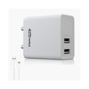 Portronics Adapto POR-648 2.4A Quick Charging Dual USB Port Wall Adapter