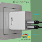 Portronics Adapto POR-648 2.4A Quick Charging Dual USB Port Wall Adapter