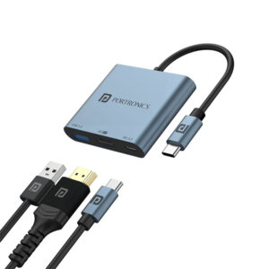 Portronics C-Konnect 3-in-1 USB Type C Adapter
