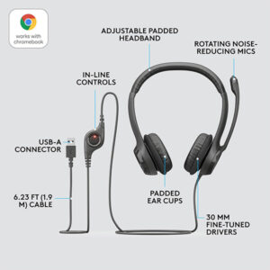 Logitech H390 Wired On Ear Headset