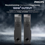 Philips Audio SPA9085 2.0CH 100W Multimedia Tower Speakers with Wireless Microphone