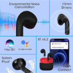 Zebronics Zeb-Sound Bomb 9 Semi Bluetooth v5.2 TWS Earbuds