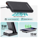 Ambrane Aerosync Quad Wireless 4 in 1 Power Bank with Mobile Stand