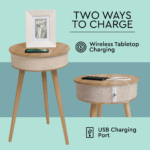 iHip Wireless Round Multifunctional Portable Coffee Table