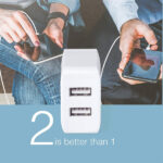 FINGERS PA-Dual USB Ports Power Mobile Adapter for Cellular Phones