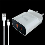 Ubon CH504 Power Adapter 2.6A with Type-C Charging Data Cable