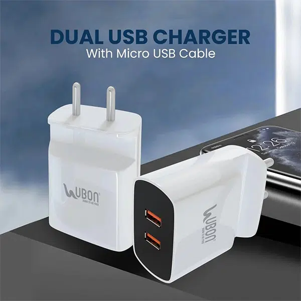 Ubon CH504 Power Adapter 2.6A with Type-C Charging Data Cable