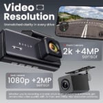 Boult Cruisecam X3 Car DashCam with 2K + 4MP Front & 1080p + 2MP Rear HD Recording