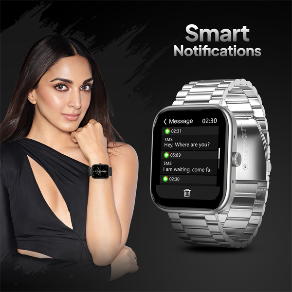 Fire-Boltt Encore Stainless Steel Smart Watch with 1.83” Full Touch Screen Display