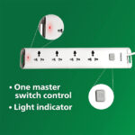 Philips CHP2442W Power Strips with 4 Universal Socket - 1.4M