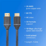 Philips SWV5630G 4K UHD HDMI Cable - 3M
