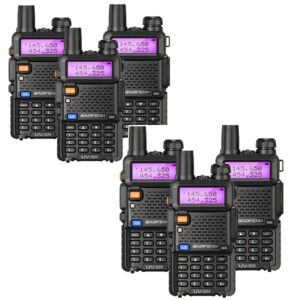 BAOFENG UV5R Professional FM Walkie Talkie (Range Upto 5KM) - (Pair of 6 Pcs)