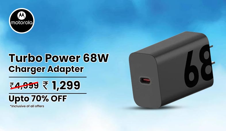 Motorola Turbo Power 68W USB-C Charger with 6.5 AMP USB-C Cable