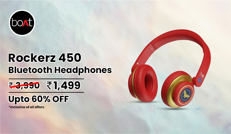 BoAt Rockerz 450 Wonder Woman Edition Bluetooth Headphones