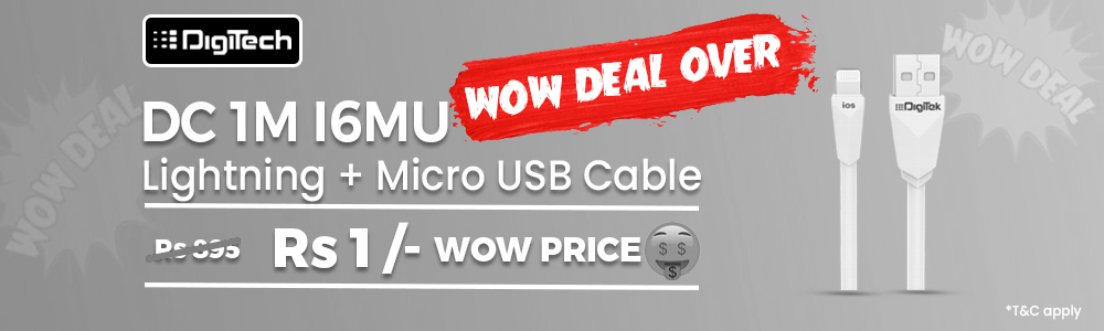 Digitek DC 1M I6MU Lightning Micro USB Cable Wow Deal Product Banner Desktop Over