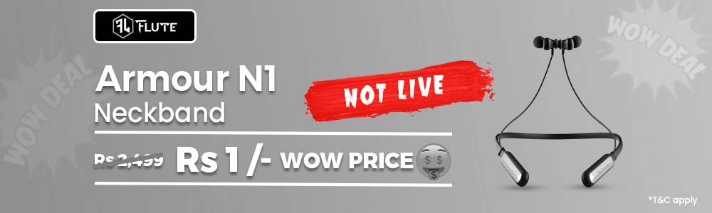 Wow Deal Flute Armour N1 Wireless Bluetooth Neckband Desktop Banner Not Live