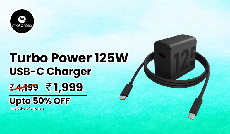 Motorola Turbo Power 125W USB-C Charger with 6.5 AMP USB-C Cable