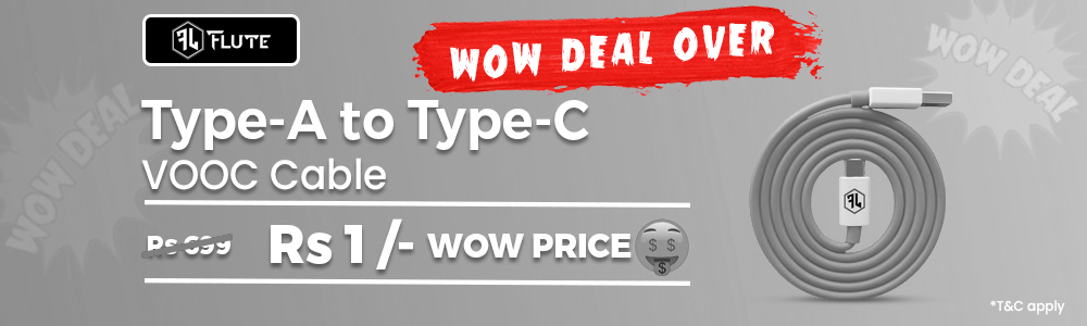 Wow deal Flute Type A To Type C Cable Desktop Banner Wow Deal Over