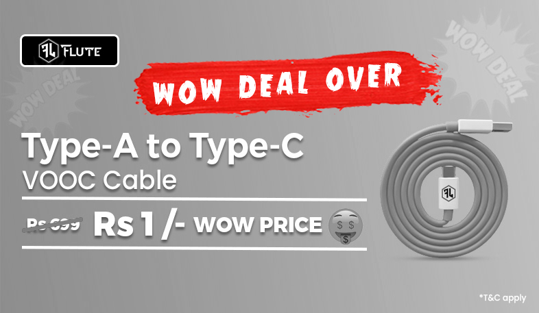 Wow deal Flute Type A To Type C Cable Mobile Banner Wow Deal Over