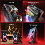 boAt PartyPal 600 220W Bluetooth Speaker with Animated Text Display