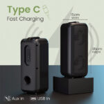 Portronics Rumble 25W Portable Bluetooth Speaker,Wired karaoke Mic