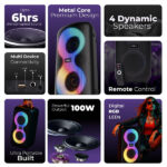 VIDA Boombox 100 100W Party Speaker with Party Bass Booster