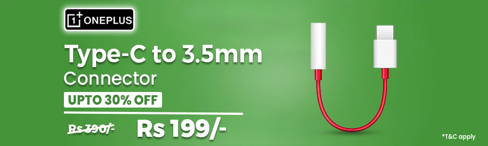 Deal Of The Day OnePlus Type-C to 3.5mm Jack Audio Connector Desktop Bannar