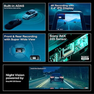 boAt HIVE Dashcam F1 4K Dual-Channel Dashcam
