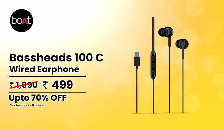 BoAt Bassheads 100 C Wired Earphone with Type-C