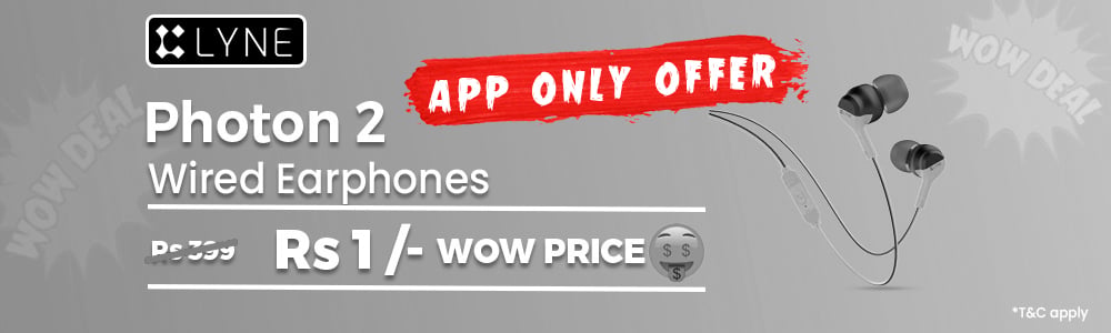Wow Deal Lyne Photon 2 Wired Earphon App Only Offer