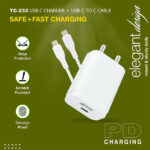 ERD TC-233 USB-C Charger With USB-C TO C Cable 33W