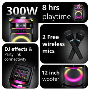 Philips TAX3004 300W Bluetooth Party Speaker with 2 Mic