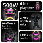 Philips TAX5004 500W Bluetooth Party Speaker With 2 Mic