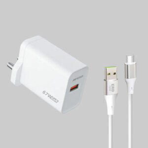 ERD TC-164 USB-A GaN Charger With USB-C Data Cable, 67W