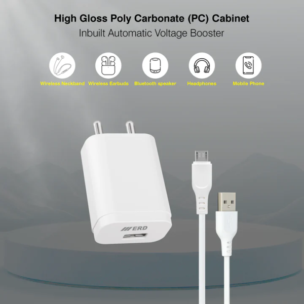 ERD TC-221 USB-A QC Charger With Micro Cable