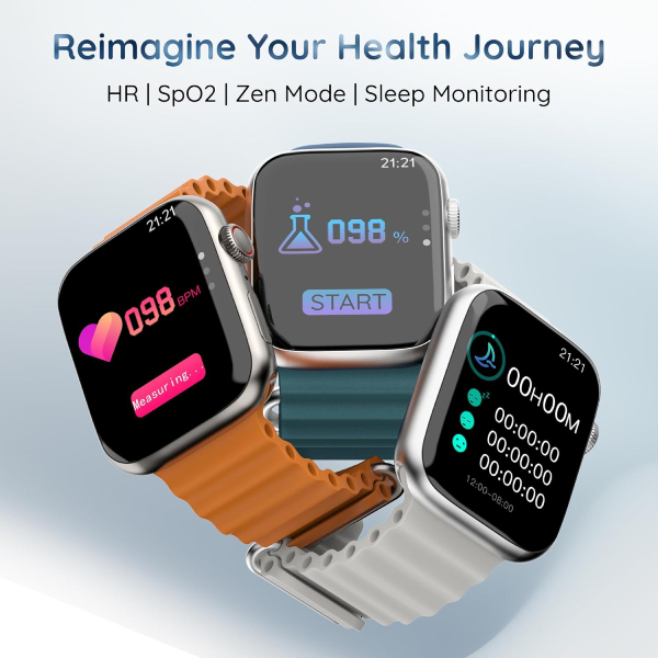 Pebble Frost Pro 1.96'' Display Smart Watch