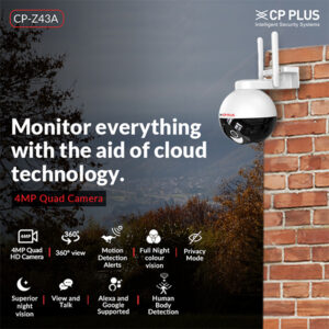 CP PLUS CP-Z43Q 4MP WiFi Full Color Outdoor Smart Security Camera