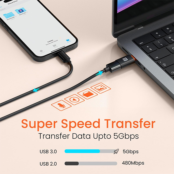 Portronics Bridge X USB 3.0 Type C to USB OTG Adapter