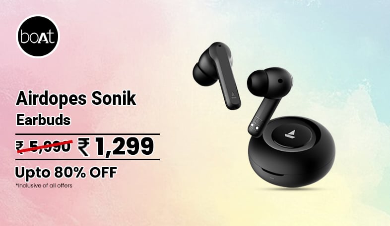 boAt Airdopes Sonik in Ear TWS Earbuds with 60 hrs Playback