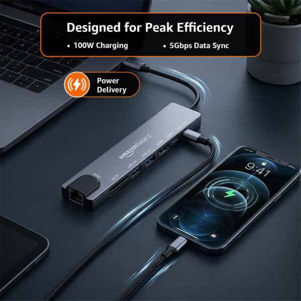 Amazon Basics 8 in 1 USB C Hub