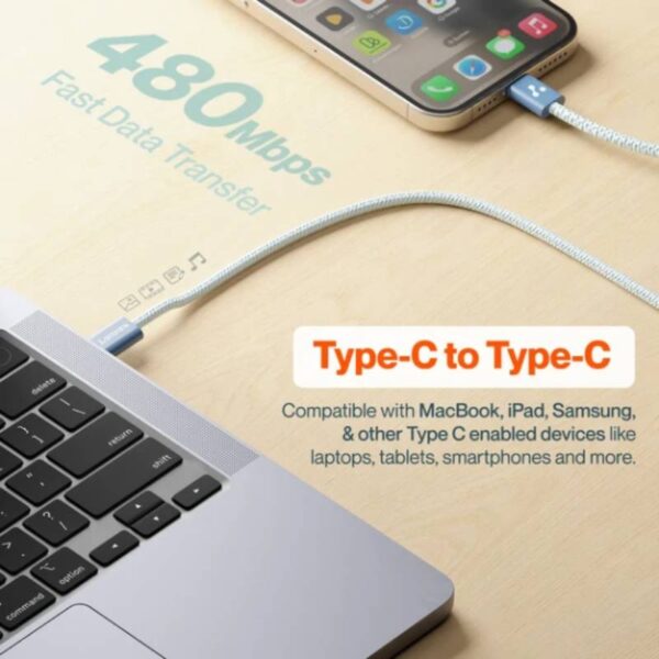 Ambrane ABCC-60 C To C 60W Cable