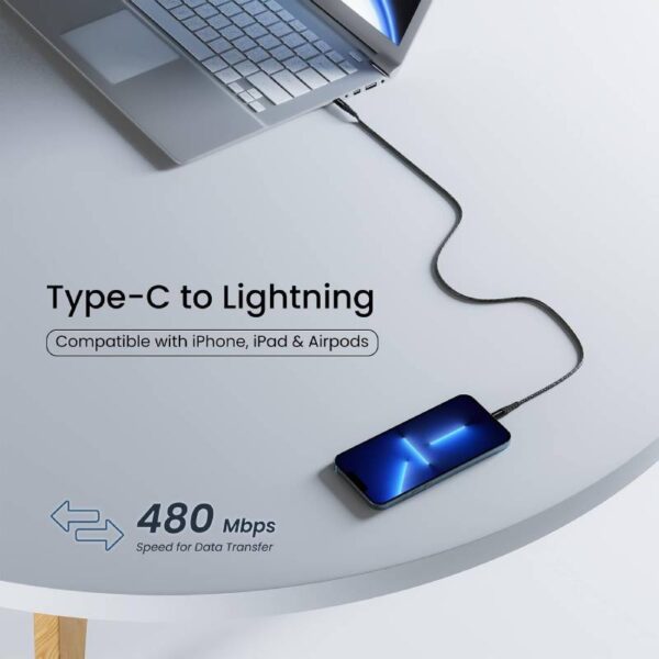 Ambrane ABTL-125 Type-C to Lightning USB Cable